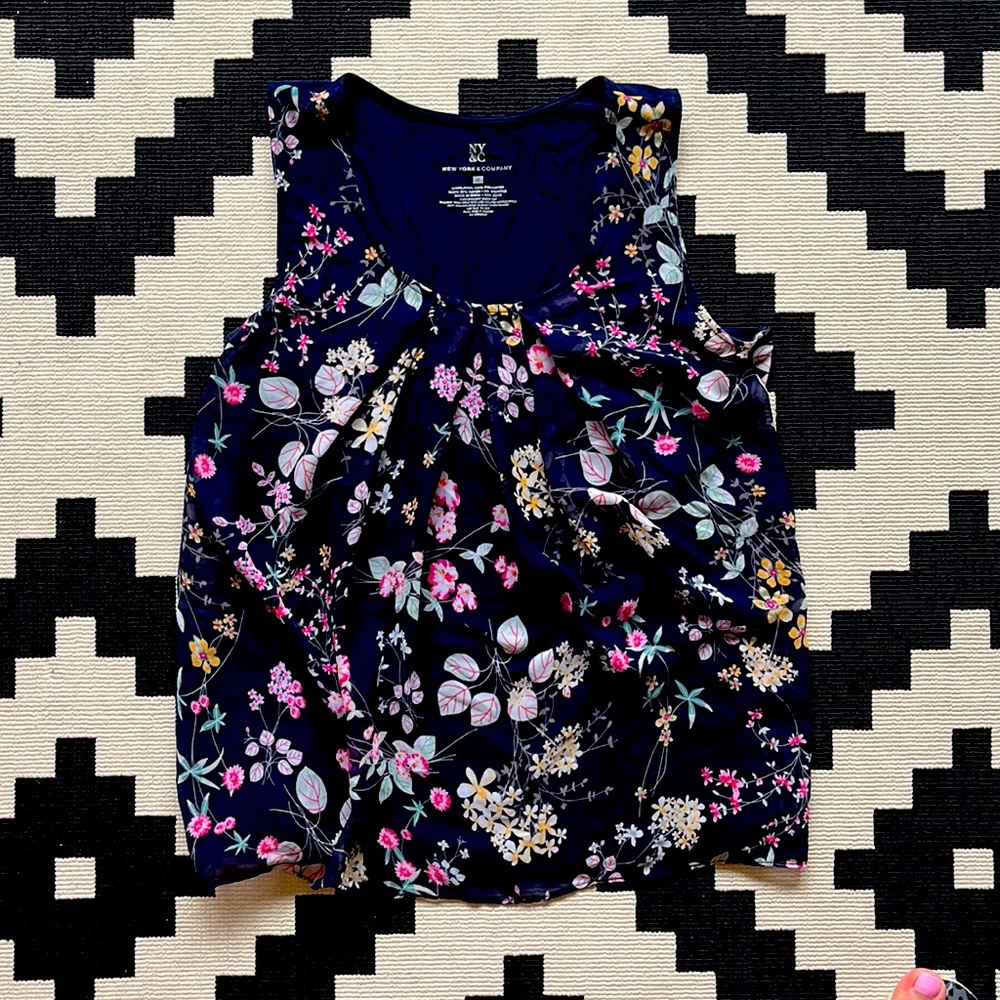 Pleated floral dress top